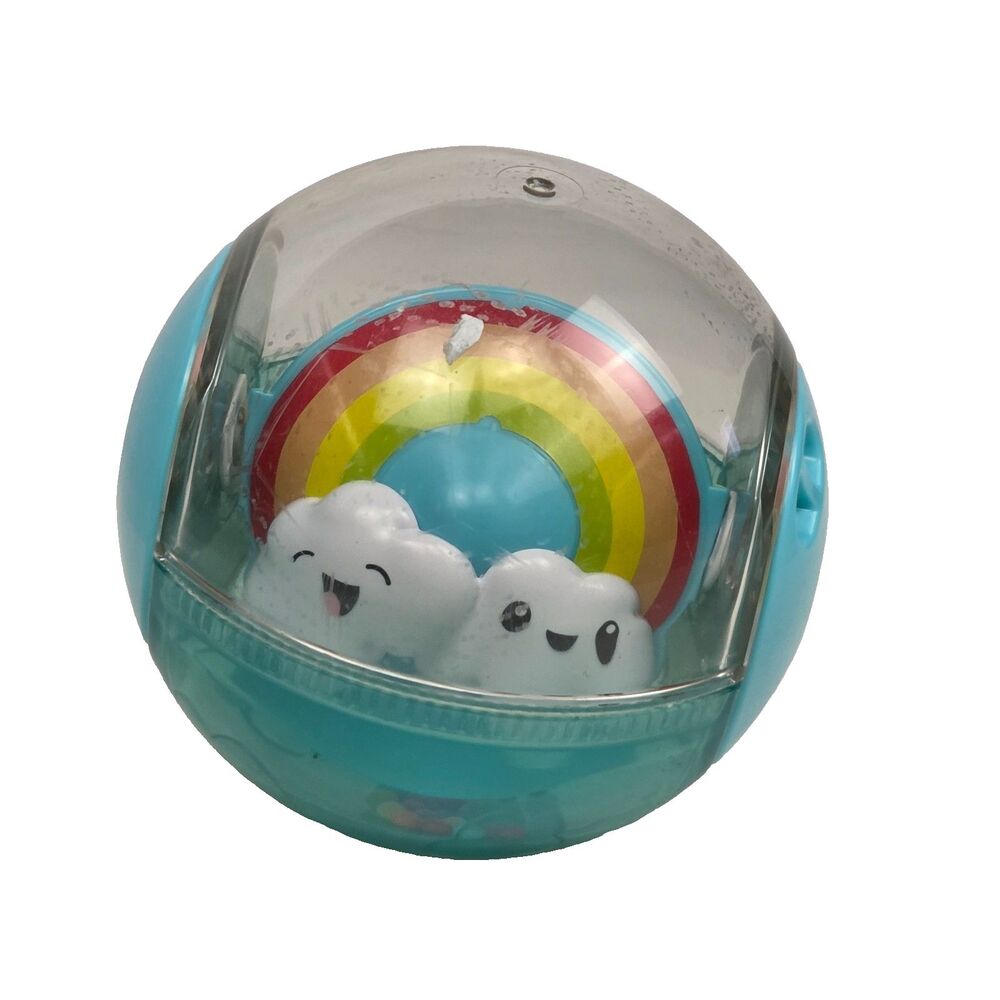 Fisher Price Baby Toddler Hello Sunshine Rattle Rolling Ball Rainbow Clouds